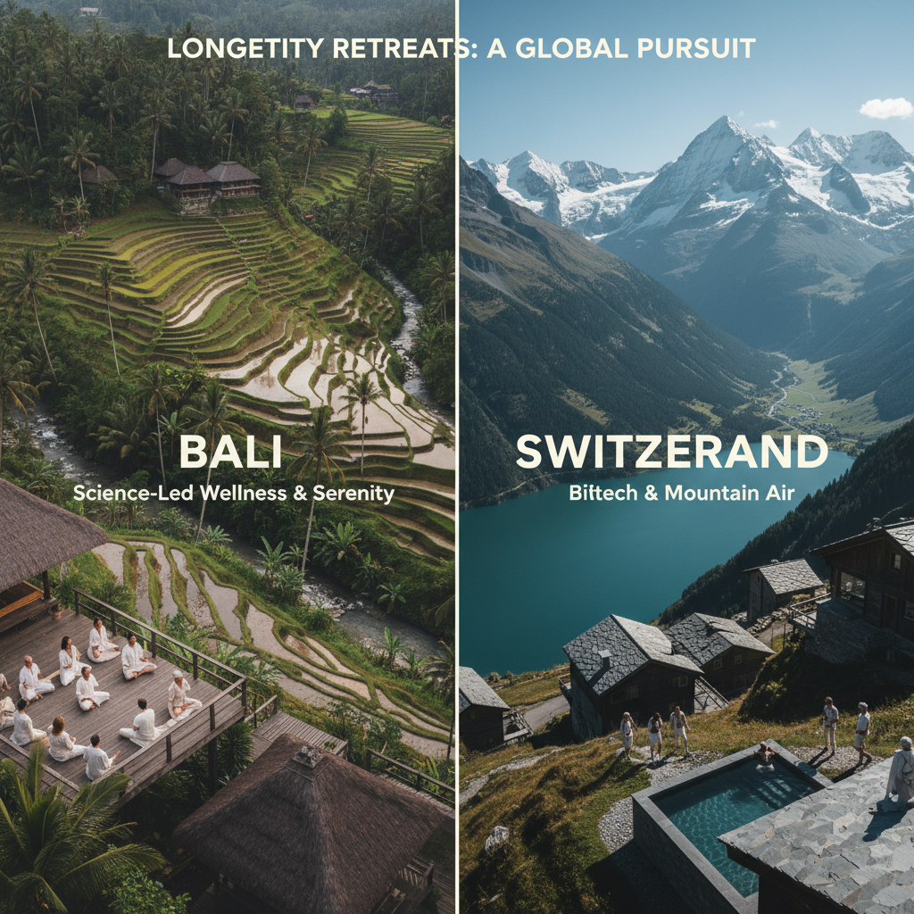 Two scenes: a Bali retreat