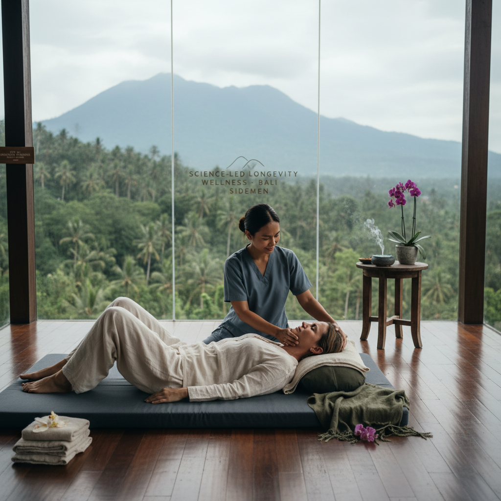 A woman receives a facial massage